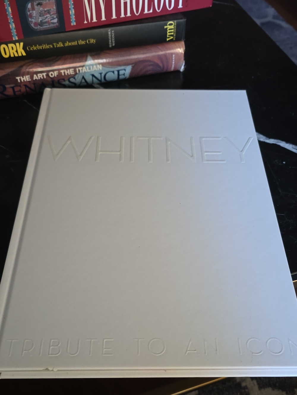 Whitney Embossed Cover Coffee Table Book - White